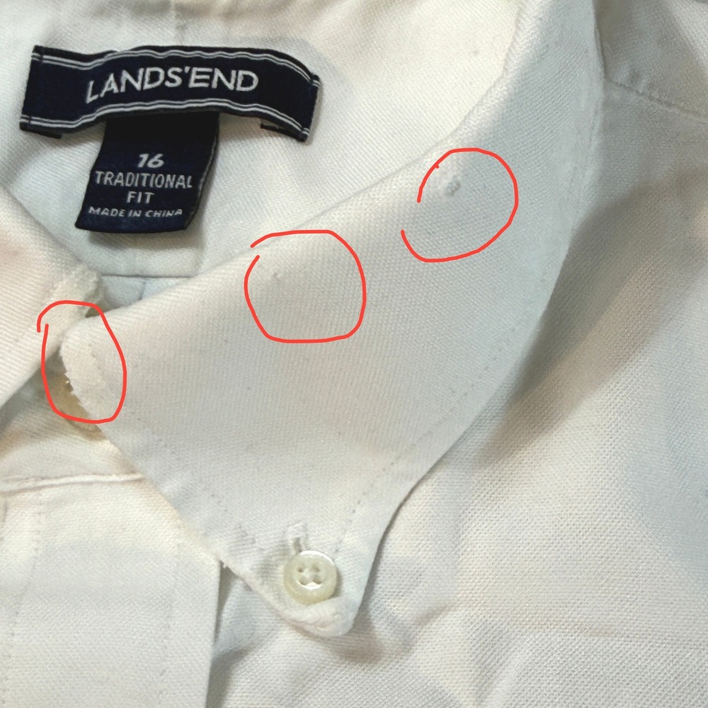 Lands End Mens Supima No Iron Oxford Short Sleeve Shirt Pack of 5 White Size 16 - Picture 5 of 13